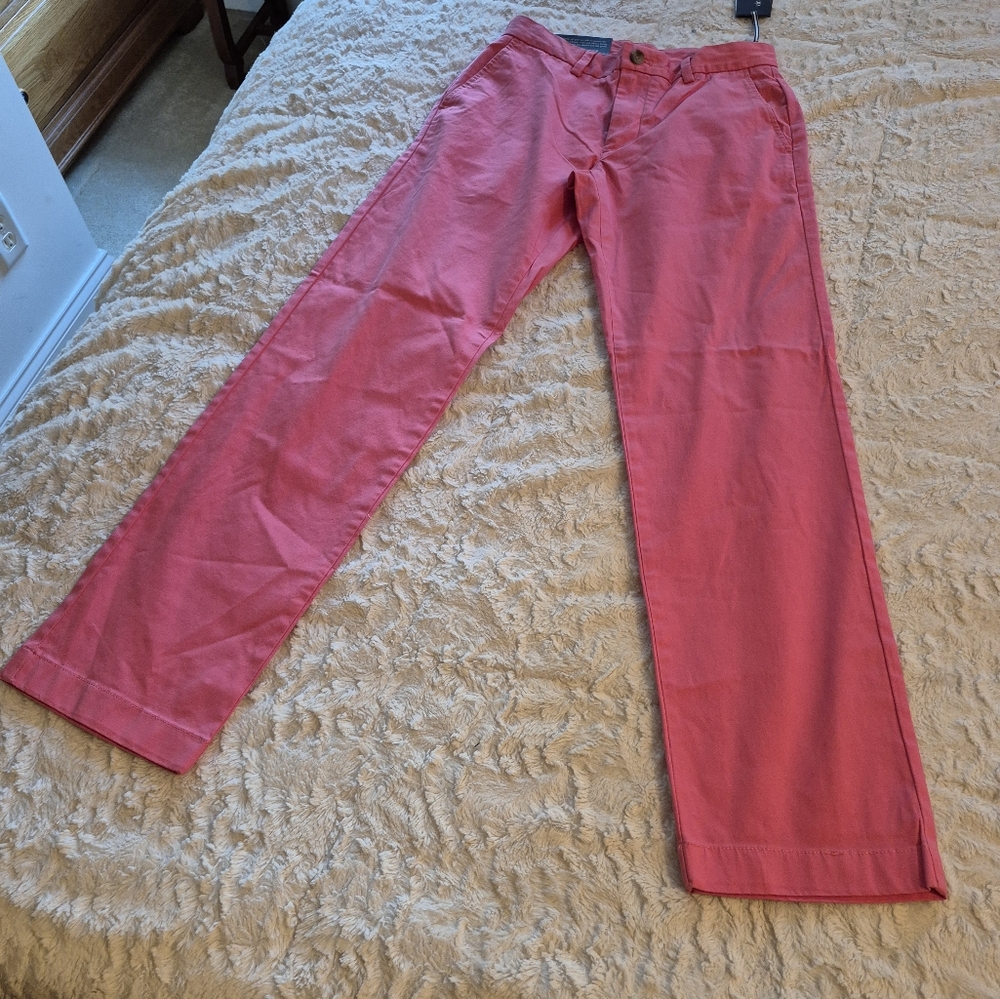 New Vineyard Vines Men's Breaker Pants Lobster Reef Pink Size 28 X 30